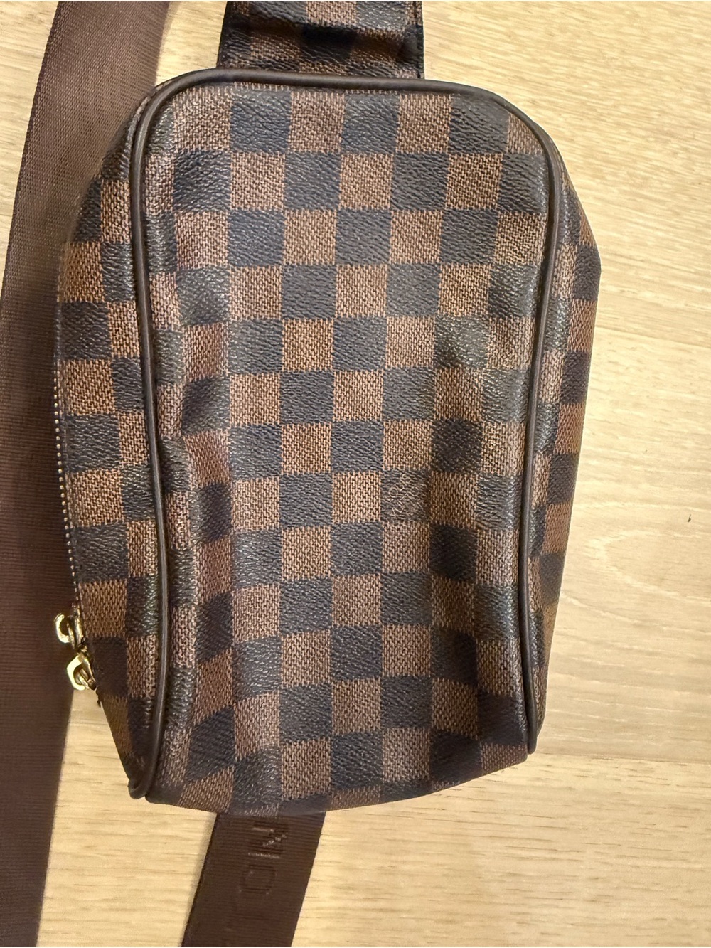 Louis Vuitton Brown Checkered Crossbody Pouch